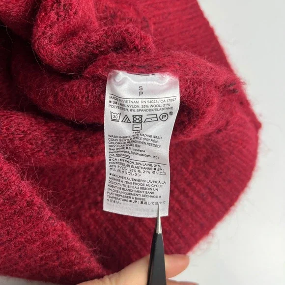 Banana Republic Factory Cozy Mini Sweater Dress S Red NWT Wool Blend Oversized